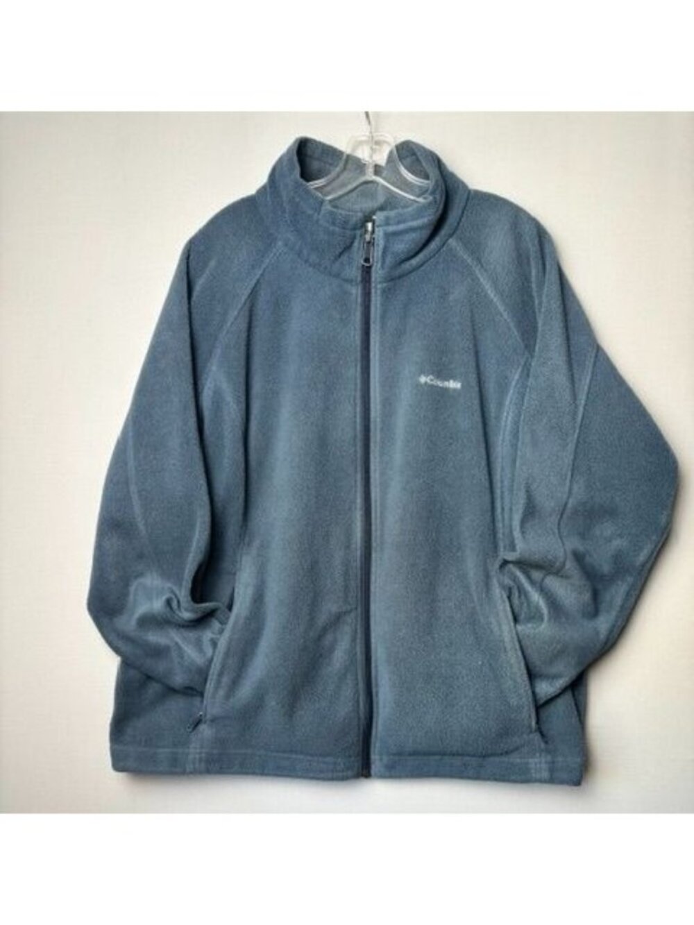 Columbia Women's XL Blue Full Zip Fleece Jacket Outdoor Hiking Cozy Casual